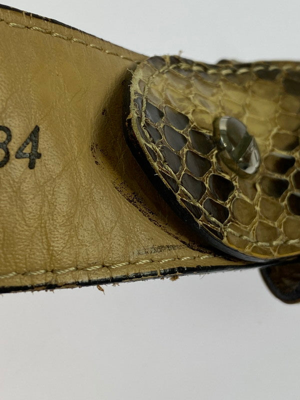 【LIFTる。景品】【中古品】【メンズ】 WACKOMARIA LEATHER BELT ワコマリア レザーベルト 205-240822-yn-03-min サイズ：34 カラー：ブラウン系 万代Net店