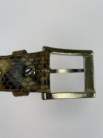 【LIFTる。景品】【中古品】【メンズ】 WACKOMARIA LEATHER BELT ワコマリア レザーベルト 205-240822-yn-03-min サイズ：34 カラー：ブラウン系 万代Net店