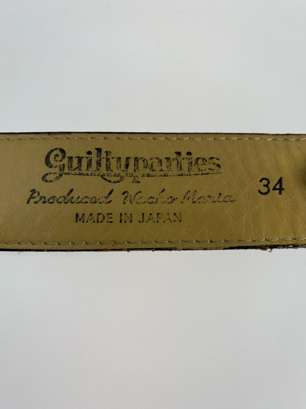 【LIFTる。景品】【中古品】【メンズ】 WACKOMARIA LEATHER BELT ワコマリア レザーベルト 205-240822-yn-03-min サイズ：34 カラー：ブラウン系 万代Net店