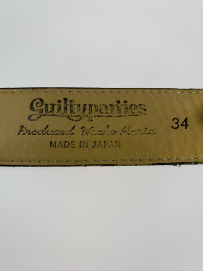 【LIFTる。景品】【中古品】【メンズ】 WACKOMARIA LEATHER BELT ワコマリア レザーベルト 205-240822-yn-03-min サイズ：34 カラー：ブラウン系 万代Net店