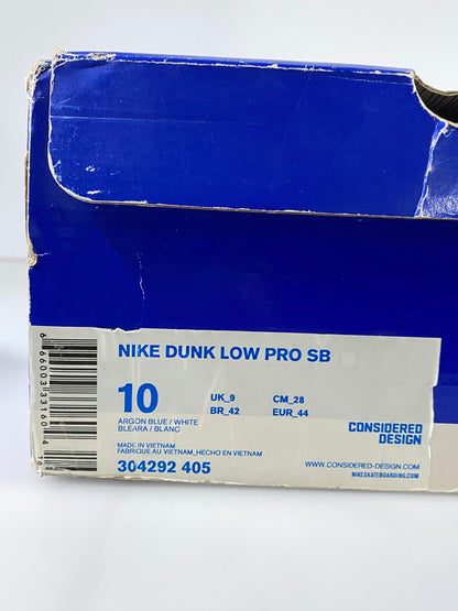 【中古品】【メンズ】 NIKE ナイキ DUNK LOW PRO SB 304292-405 ダンク ロー プロ エスビー ストリートファイター スニーカー 靴 160-240819-yn-24-min サイズ：28.0cm US10 カラー：ARGON BLUE/WHITE 万代Net店