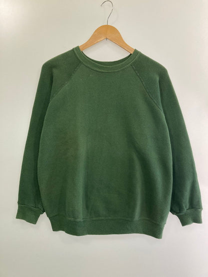 【中古品】【メンズ】  VINTAGE ヴィンテージ 60-70S SOLID RAGLAN SWEATSHIRT GREEN ソリッド ラグランスウェットシャツ グリーン メンズ 長袖トップス 146-240822-em-12-min カラー：グリーン 万代Net店