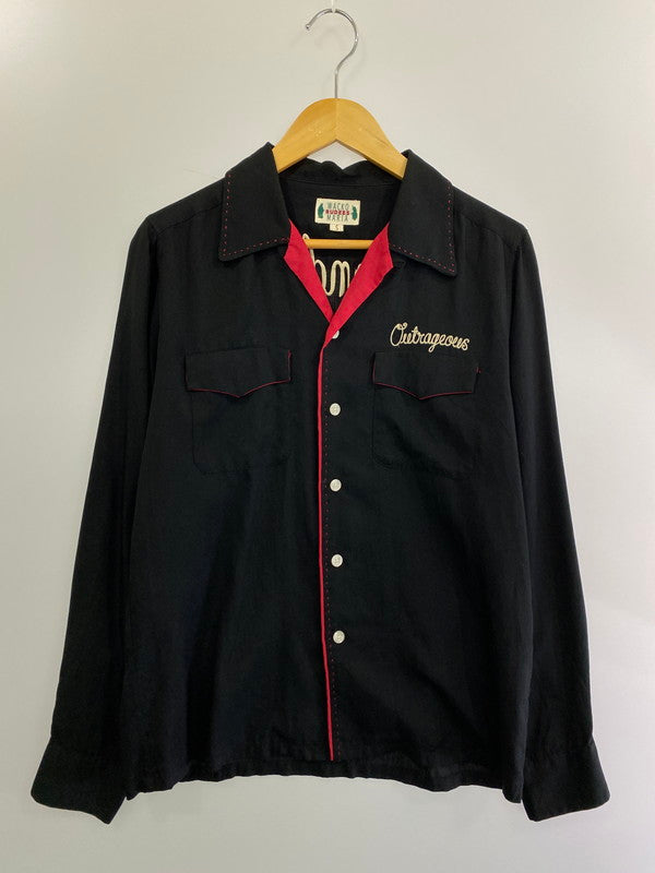 【中古品】【メンズ】 WACKO MARIA ワコマリア 50’S L S SHIRT 長袖シャツ メンズトップス 142-240902-em-8-min サイズ：S カラー：ブラック 万代Net店