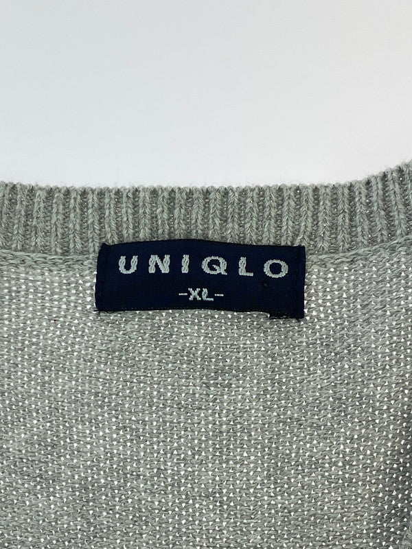 【中古品】【メンズ】 OLD UNIQLO オールドユニクロ 紺タグ 90S KNIT VEST ナインティーズ ニットベスト メンズ トップス 146-260410-KS-06-min サイズ：XL カラー：グレー 万代Net店