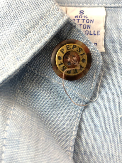 【中古品】【メンズ】 PEPSI EXPRESS ペプシ・エクスプレス 企業系 シャンブレーワークシャツ 146-260423-zi-19-min サイズ：S カラー：ライトブルー系 万代Net店
