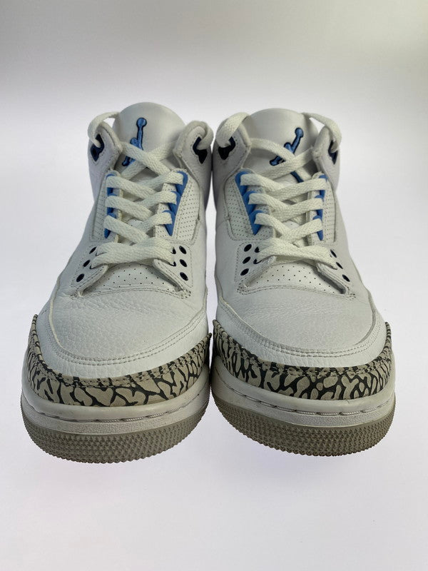 【中古品】【メンズ】 NIKE ナイキ CT8532-104 AIR JORDAN 3 RETRO UNC (2020) エアジョーダン 3 レトロ スニーカー シューズ 靴 160-240823-me-03-min サイズ：27.0cm カラー：WHITE/VALOR BLUE-TECH GREY 万代Net店