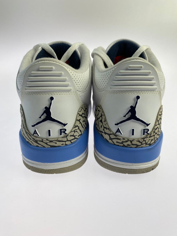 【中古品】【メンズ】 NIKE ナイキ CT8532-104 AIR JORDAN 3 RETRO UNC (2020) エアジョーダン 3 レトロ スニーカー シューズ 靴 160-240823-me-03-min サイズ：27.0cm カラー：WHITE/VALOR BLUE-TECH GREY 万代Net店