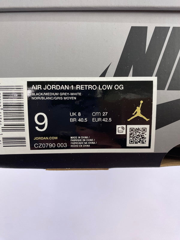 【LIFTる。景品】【中古】【メンズ】 NIKE ナイキ AIR JORDAN 1 RETRO LOW OG CZ0790-003 エア ジョーダン 1 レトロ ロー スニーカー 靴 160-240822-yn-12-min サイズ：27.0cm US9 カラー：BLACK/MEDIUM GREY-WHITE 万代Net店