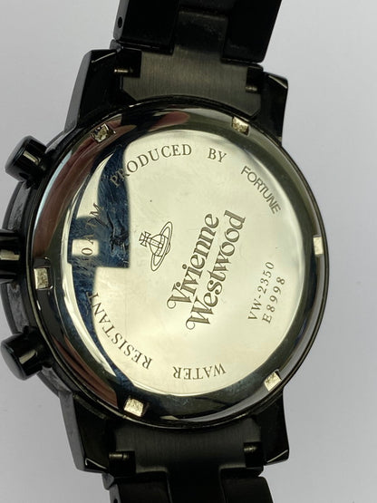 【中古品】【メンズ】 Vivienne Westwood ヴィヴィアンウエストウッド VW-2350 ピラミッドバンドクロノグラフウォッチ 腕時計 198-241014-AS-4-min カラー：ブラック ブルー系文字盤 万代Net店