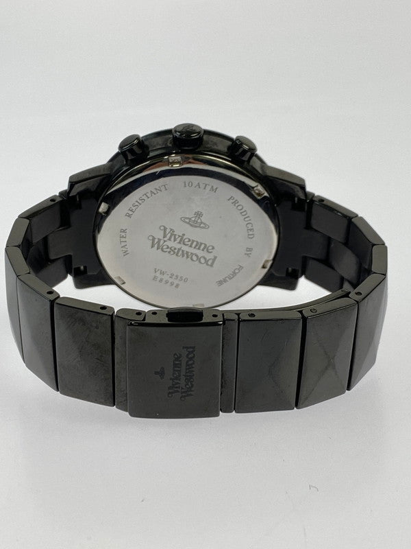 【中古品】【メンズ】 Vivienne Westwood ヴィヴィアンウエストウッド VW-2350 ピラミッドバンドクロノグラフウォッチ 腕時計 198-241014-AS-4-min カラー：ブラック ブルー系文字盤 万代Net店