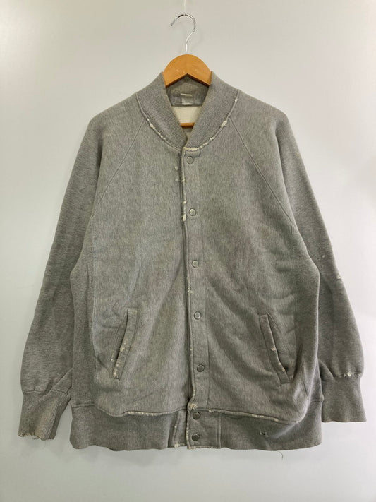 【現状渡し品】【メンズ】  VINTAGE ヴィンテージ USA製 脇下ガゼット 80-90S SOLID RAGLAN SWEAT CARDIGAN ソリッド ラグラン スウェット カーディガン メンズトップス 146-240822-em-13-min サイズ：L カラー：グレー 万代Net店