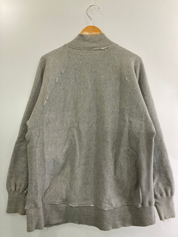 【現状渡し品】【メンズ】  VINTAGE ヴィンテージ USA製 脇下ガゼット 80-90S SOLID RAGLAN SWEAT CARDIGAN ソリッド ラグラン スウェット カーディガン メンズトップス 146-240822-em-13-min サイズ：L カラー：グレー 万代Net店