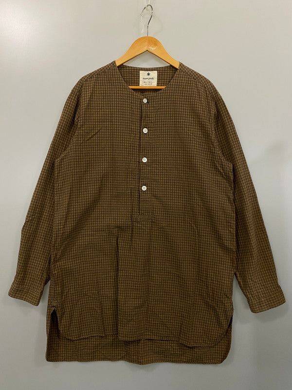 【中古品】【メンズ】  SNOW PEAK スノーピーク SH-19AU211 SLEEPING SHIRT シャツ トップス 144-240824-ks-06-min サイズ：L カラー：ブラウン系 万代Net店