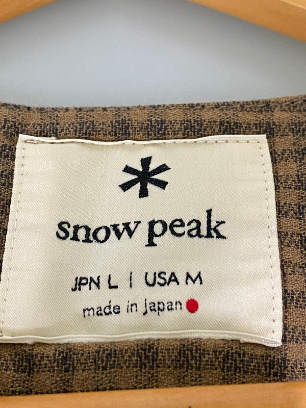 【中古品】【メンズ】  SNOW PEAK スノーピーク SH-19AU211 SLEEPING SHIRT シャツ トップス 144-240824-ks-06-min サイズ：L カラー：ブラウン系 万代Net店