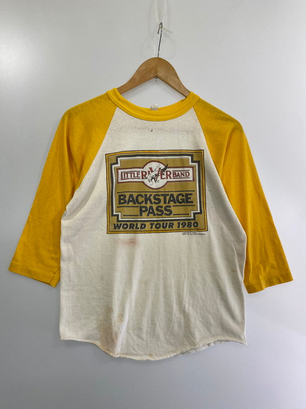 【中古品】【メンズ】 LITTLE RIVER BAND リトルリバーバンド 1980 BACK STAGE PASS TEE 1980年バックステージ パスTシャツ トップス 長袖 146-240825-ma-10-min サイズ：M カラー：イエロー/ホワイト 万代Net店