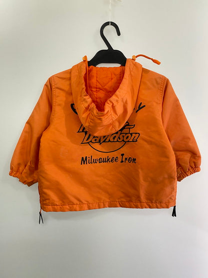 【中古品】【レディース】 HARLEY DAVIDSON ハーレーダビッドソン NYLON ANORAK PARKA ナイロンアノラックパーカー 173-240831-ks-19-min サイズ：100 カラー：オレンジ 万代Net店