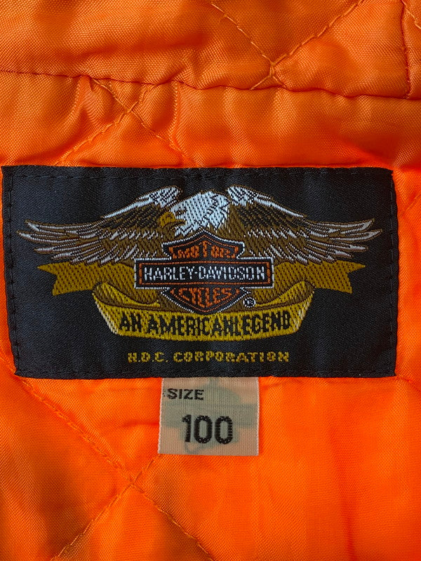 【中古品】【レディース】 HARLEY DAVIDSON ハーレーダビッドソン NYLON ANORAK PARKA ナイロンアノラックパーカー 173-240831-ks-19-min サイズ：100 カラー：オレンジ 万代Net店