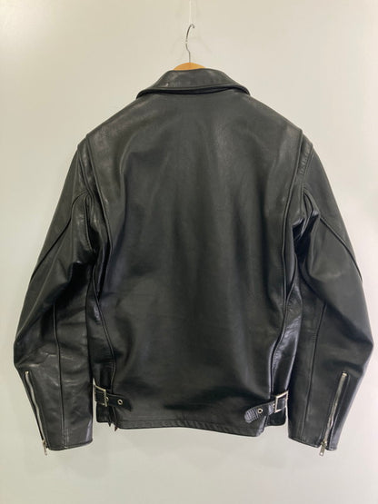 【中古品】【メンズ】 schott ショット TRUCKER LEATHER JKT BLACK 103US USA製 レザートラッカー ライダー ジャケット メンズ 革ジャン 145-240822-em-9-min サイズ：36 カラー：ブラック 万代Net店