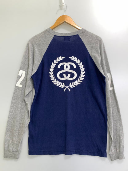 【中古品】【メンズ】  OLD STUSSY NAMBERLING RAGLAN L/S TEE オールドステューシー ラグラン ロングスリーブ Tシャツ 長袖Tシャツ トップス 142-240828-yn-04-min サイズ：M カラー：グレー/ネイビー 万代Net店