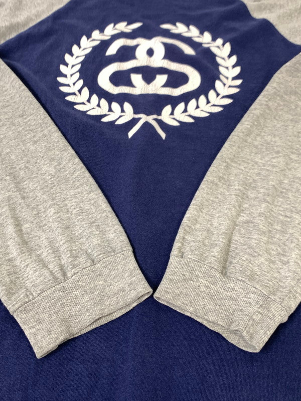 【中古品】【メンズ】  OLD STUSSY NAMBERLING RAGLAN L/S TEE オールドステューシー ラグラン ロングスリーブ Tシャツ 長袖Tシャツ トップス 142-240828-yn-04-min サイズ：M カラー：グレー/ネイビー 万代Net店