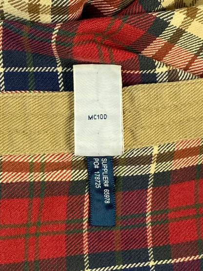 【中古品】【メンズ】 Polo by Ralph Lauren ポロバイラルフローレン HOODED CHECK SHIRT フーデッド チェックシャツ 長袖シャツ トップス 146-240827-yn-11-min サイズ：M カラー：レッド/ベージュ/ネイビー 万代Net店