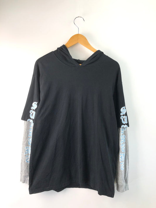 【中古品】【メンズ】 Supreme シュプリーム 22AW LAYERED HOODED L/S TOP BLACK レイヤード フーデッド ロングスリーブ トップ 149-251210-rt-03-tag サイズ：L カラー：ブラック 万代Net店