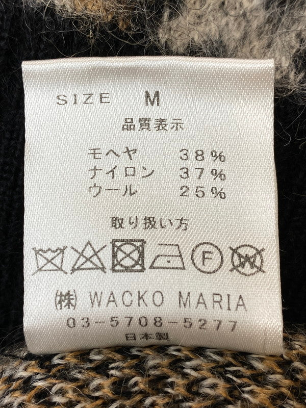 【中古品】【メンズ】  WACKOMARIA 22AW LEOPARD MOHAIR KNIT CARDIGAN ワコマリア レオパード モヘア ニット カーディガン トップス 142-240828-yn-14-min サイズ：M カラー：ブラウン/ベージュ系 万代Net店