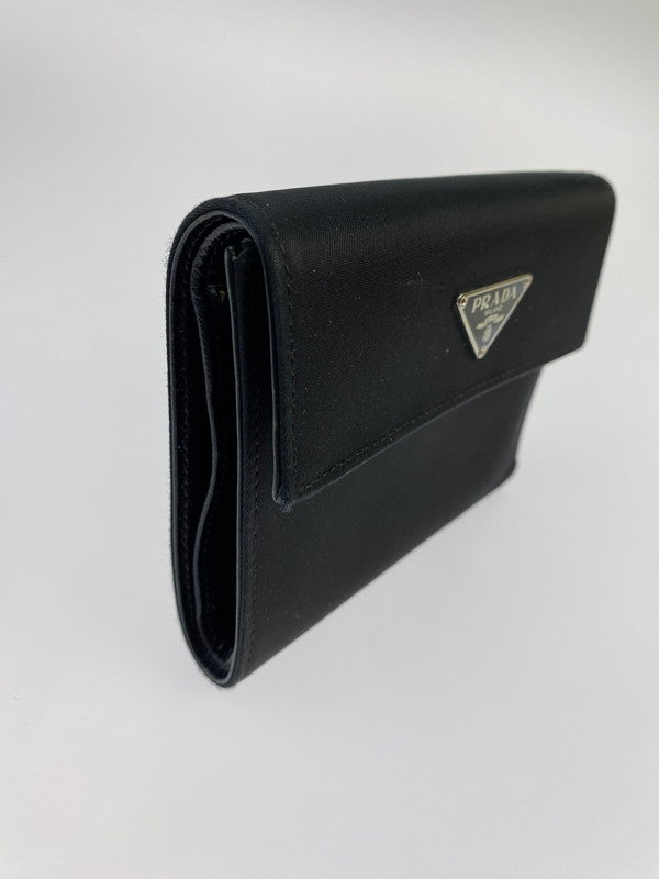 【中古品】【メンズ/レディース】 PRADA プラダ WALLET M170 テスートナイロン 二つ折財布 181-240906-yn-15-min カラー：ブラック 万代Net店