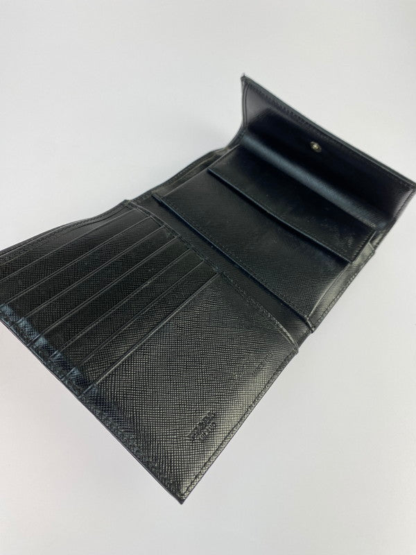 【中古品】【メンズ/レディース】 PRADA プラダ WALLET M170 テスートナイロン 二つ折財布 181-240906-yn-15-min カラー：ブラック 万代Net店