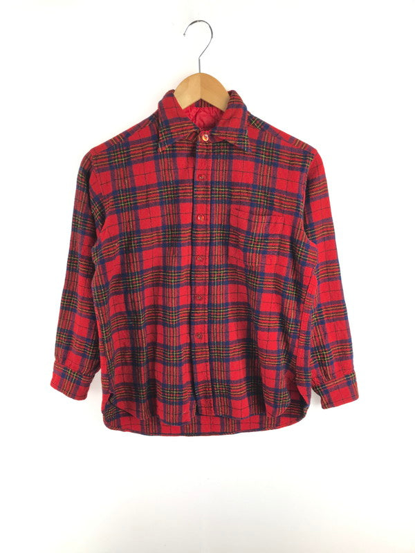 【現状渡し品】【メンズ】 PENDLETON ペンドルトン USA製 70's WOOL CHECK SHIRT 70年代 ウール チェックシャツ 長袖シャツ ヴィンテージ 144-251214-rt-01-tag サイズ：L カラー：レッド 万代Net店