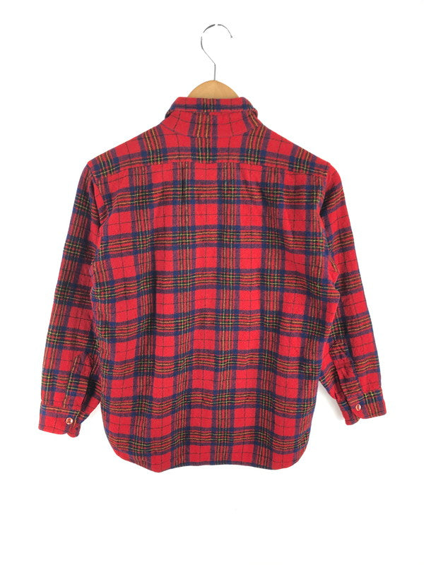 【現状渡し品】【メンズ】 PENDLETON ペンドルトン USA製 70's WOOL CHECK SHIRT 70年代 ウール チェックシャツ 長袖シャツ ヴィンテージ 144-251214-rt-01-tag サイズ：L カラー：レッド 万代Net店