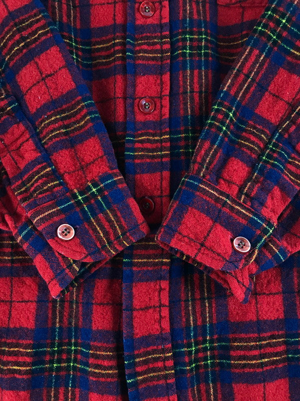 【現状渡し品】【メンズ】 PENDLETON ペンドルトン USA製 70's WOOL CHECK SHIRT 70年代 ウール チェックシャツ 長袖シャツ ヴィンテージ 144-251214-rt-01-tag サイズ：L カラー：レッド 万代Net店