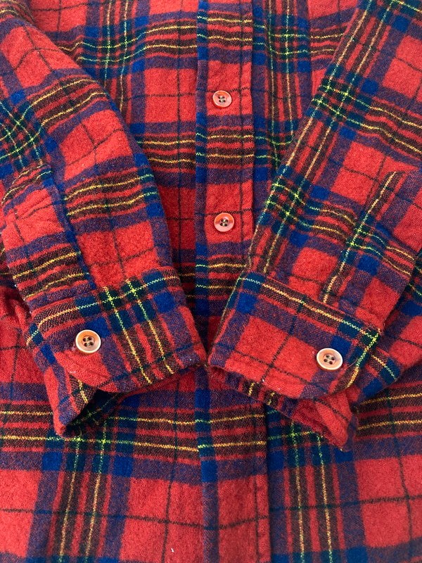 【中古品】【メンズ】 PENDLETON ペンドルトン 70’S WOOL CHECK SHIRT 70年代 ウール チェックシャツ トップス 長袖 144-240829-ma-08-min サイズ：L カラー：マルチ 万代Net店