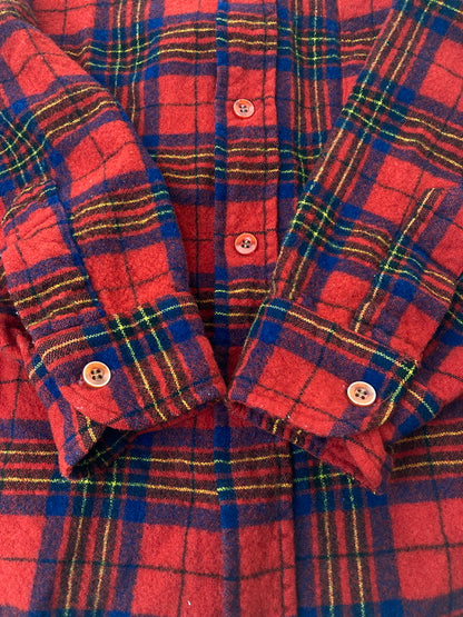 【中古品】【メンズ】 PENDLETON ペンドルトン 70’S WOOL CHECK SHIRT 70年代 ウール チェックシャツ トップス 長袖 144-240829-ma-08-min サイズ：L カラー：マルチ 万代Net店