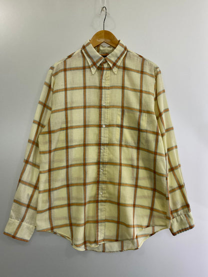 【現状渡し品】【メンズ】  TOWN CRAFT 60's L/S CHECK B.D SHIRT タウンクラフト ロングスリーブ チェック ボタンダウンシャツ 長袖シャツ トップス 146-240831-yn-05-min サイズ：M カラー：イエロー 万代Net店