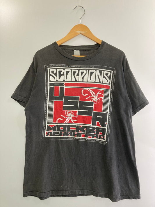 【中古品】【メンズ】  SCORPIONS 1988 MOCKBA S S TEE スコーピオンズ 1988年 モスクワ ショートスリーブTシャツ トップス 半袖 146-240829-ma-13-min サイズ：サイズ不明 カラー：黒 万代Net店