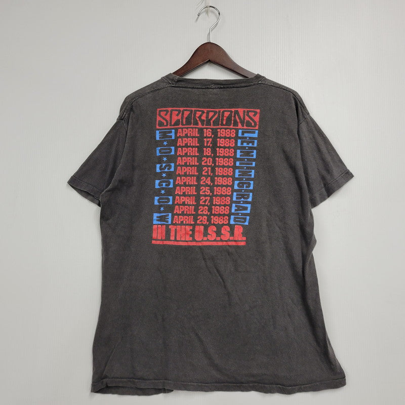 【現状渡し品】【メンズ】 SCORPIONS c1988 MOCKBA T-SHIRT スコーピオンズ モスクワ Tシャツ 半袖 トップス 146-250921-as-15-izu カラー：グレー 万代Net店