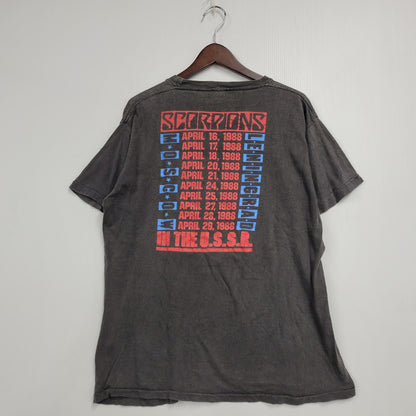 【現状渡し品】【メンズ】 SCORPIONS c1988 MOCKBA T-SHIRT スコーピオンズ モスクワ Tシャツ 半袖 トップス 146-250921-as-15-izu カラー：グレー 万代Net店