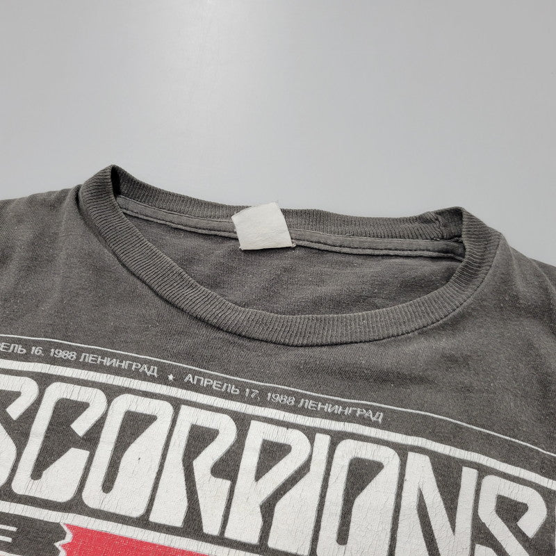 【現状渡し品】【メンズ】 SCORPIONS c1988 MOCKBA T-SHIRT スコーピオンズ モスクワ Tシャツ 半袖 トップス 146-250921-as-15-izu カラー：グレー 万代Net店