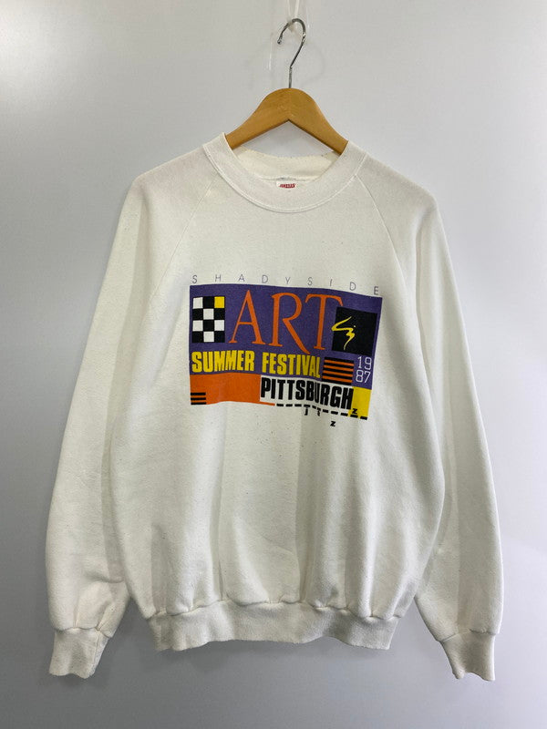 【中古品】【メンズ】  USED 1987 ART SUMMER FESTIVAL SWEATSHIRT ユーズド プルオーバー スウェットシャツ トレーナー トップス 146-240831-yn-04-min サイズ：L カラー：ホワイト 万代Net店