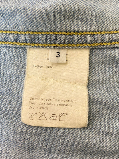 【中古品】【メンズ】 UNUSED アンユーズド 8OZ NO COLLAR DENIM WESTERN SHIRT 長袖 シャツ 140-241015-AS-3-min サイズ：3 カラー：ライトブルー 万代Net店