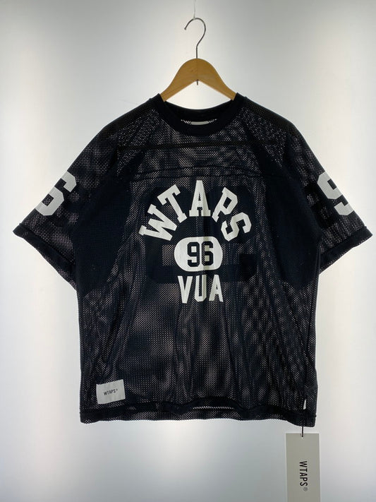 【中古品】【メンズ】 WTAPS ダブルタップス 241ATDT-CSM36 24SS QB SS POLY.ERA/NUMBERING MESH JERSEY SS TEE ナンバリングメッシュ ジャージー 半袖トップス 142-240902-me-19-min サイズ：2 カラー：ブラック 黒 万代Net店