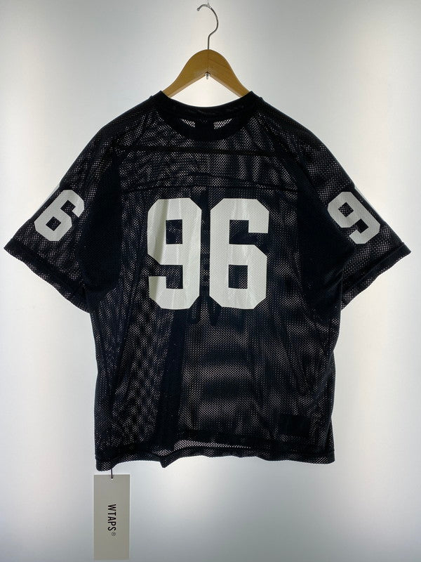 【中古品】【メンズ】 WTAPS ダブルタップス 241ATDT-CSM36 24SS QB SS POLY.ERA/NUMBERING MESH JERSEY SS TEE ナンバリングメッシュ ジャージー 半袖トップス 142-240902-me-19-min サイズ：2 カラー：ブラック 黒 万代Net店