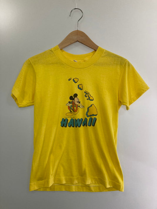 【現状渡し品】【メンズ】  USED-SHERRY  シェリー ボディ- USA製 80S WALT DISNEY HAWAII PRINTED T-SHIRT 半袖 146-240902-AS-16-min カラー：イエロー 万代Net店