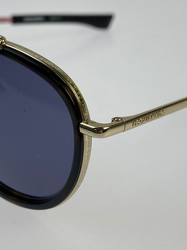 【中古美品】【メンズ】 DSQUARED2 ディースクエアード S 086KU SUNGLASSES D2 0011 サングラス メガネ  203-240909-em-4-min サイズ：51□24 140 カラー：ゴールド/ブルー 万代Net店