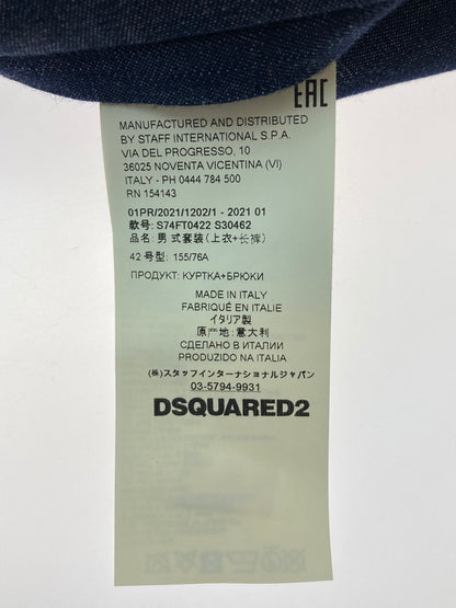 【中古品】【メンズ】 DSQUARED2 ディースクエアード DENIM SET UP S74FT0422 デニムセットアップ ジャケット ボトムス 141-240903-yn-07-min サイズ：42 カラー：ネイビー 万代Net店