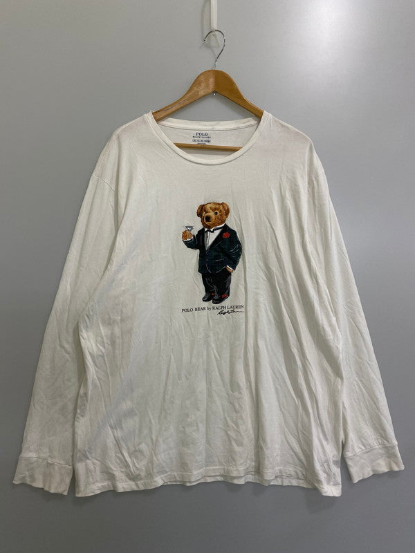 【中古品】【メンズ】 POLO RALPH LAUREN ポロ・ラルフローレン POLO BEAR LONG SLEEVE TEE ロングスリーブTシャツ 長袖Tシャツ トップス 147-240903-yn-24-min サイズ：XXL カラー：ホワイト 万代Net店