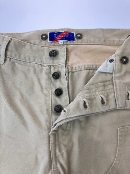 【中古品】【メンズ】  BEST MADE CO. ベスト メイド カンパニー USA製 BROWN DUCK DOUBLE KNEE WORK PANTS ダブルニーワークパンツ ボトムス 157-240902-me-33-min サイズ：35 カラー：ベージュ 万代Net店