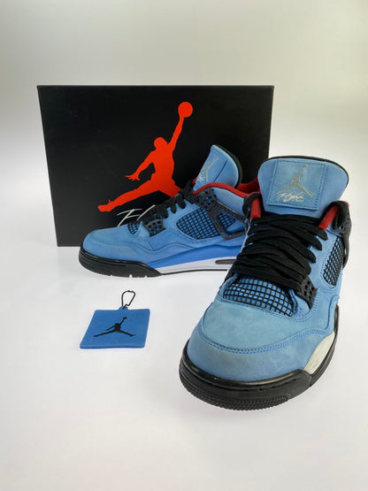 【中古品】【メンズ】 NIKE ナイキ ×TRAVIS SCOTT トラヴィススコット AIR JORDAN 4 RETRO CA 308497-406 エアージョーダン4 レトロ カクタスジャック スニーカー 靴 160-240903-jt-18-min サイズ：US 10 28.0cm カラー：UNIVERCITY BLUE/BLACK 万代Net店