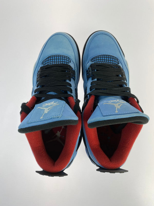 【中古品】【メンズ】 NIKE ナイキ ×TRAVIS SCOTT トラヴィススコット AIR JORDAN 4 RETRO CA 308497-406 エアージョーダン4 レトロ カクタスジャック スニーカー 靴 160-240903-jt-18-min サイズ：US 10 28.0cm カラー：UNIVERCITY BLUE/BLACK 万代Net店